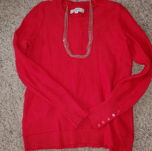 Red Textured Sweater - Picture 2 of 4